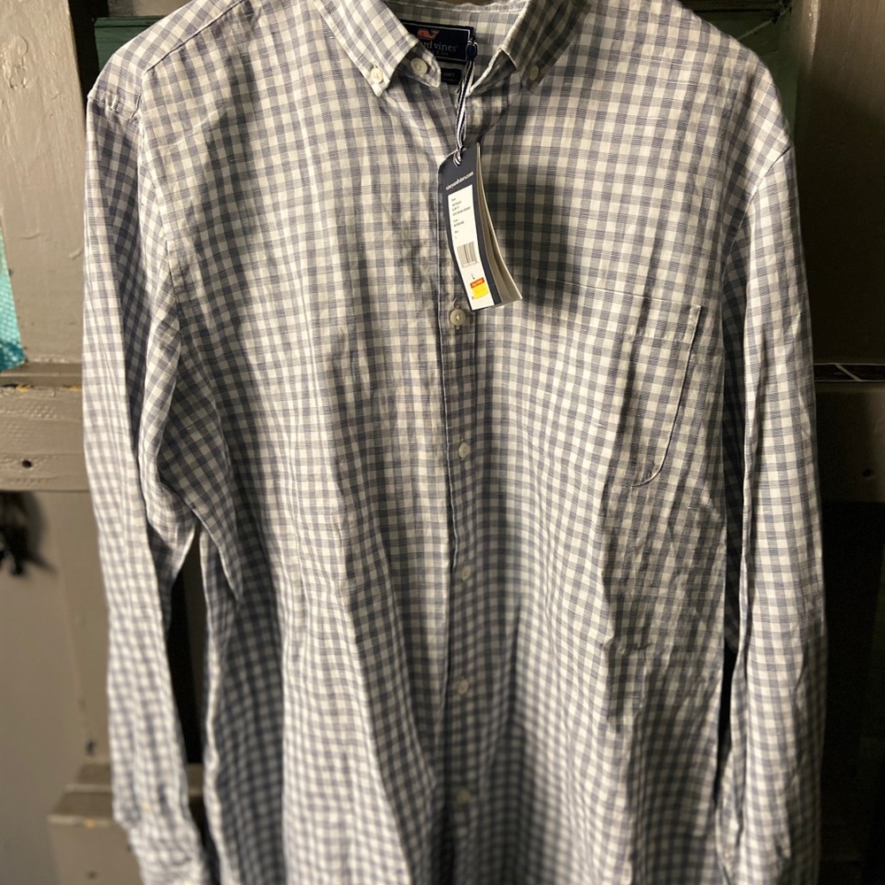Casual button down dress shirt.